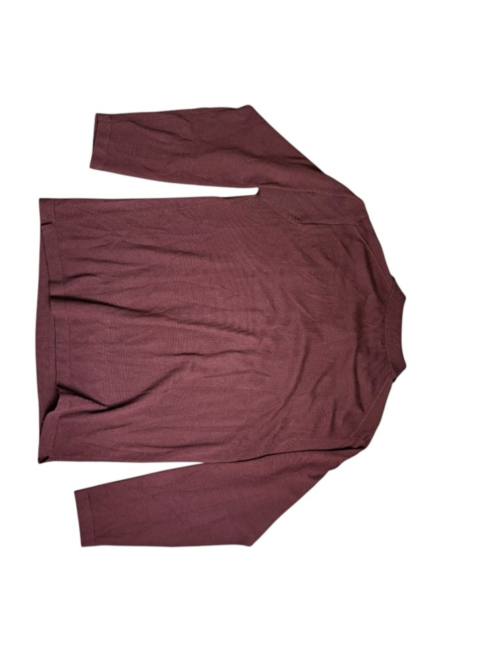 Banana Republic Plum Long Sleeve Polo Sweater Italian Merino Wool Sz L - Picture 2 of 6